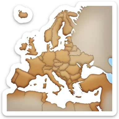 Map of Europe Euro Flag sticker