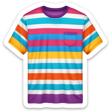 colorful striped graphic tee shirt sticker