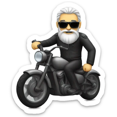 biker, long grey beard with dark sunglasses sticker