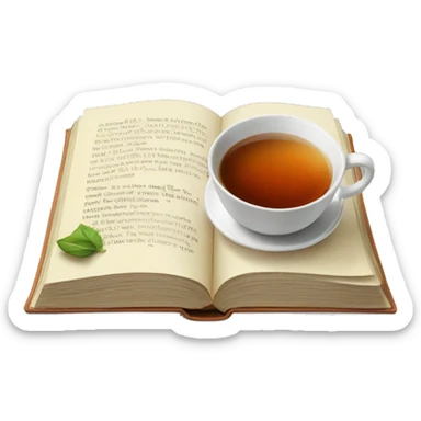 book and tea sticker