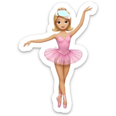 brown blonde barbie ballerina  sticker