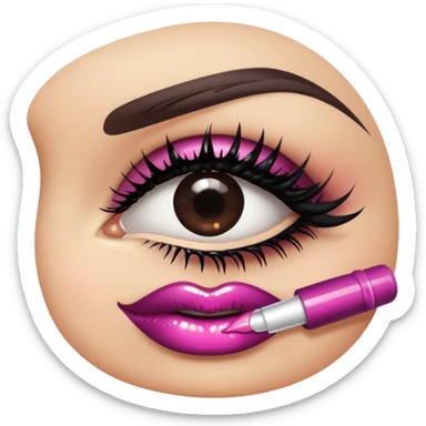 Lip gloss and eyelashes  sticker