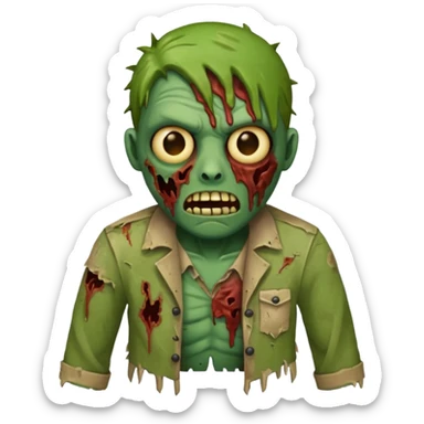 Faça um emoji de zumbi que se pareça comigo. sticker