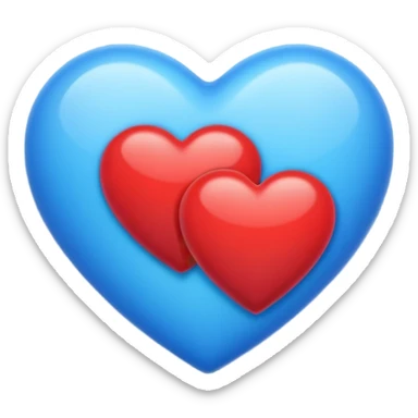 corazon azul y rojo sticker