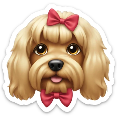 yorkshire dog using a cute bow sticker