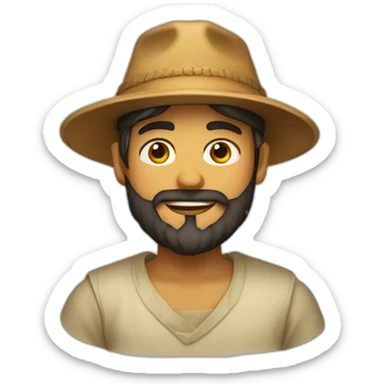 bearded boy wearing a papakha hat sticker