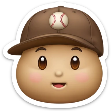 Poop wearing a ballcap sticker