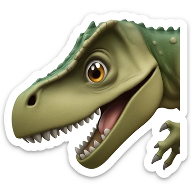 A dinosaur smacking ￼ sticker