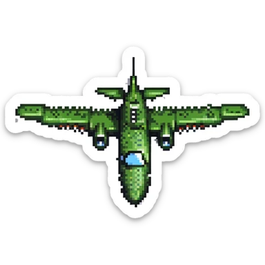 bomber aircraft that looks like a crocodile sticker