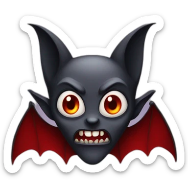 red vampire resembling a bat sticker