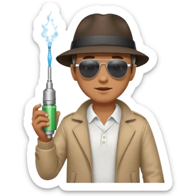 man crossing with atomizer sticker