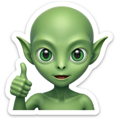 thumbs up alien sticker