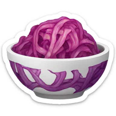 Kimchi: A small bowl with red, spicy cabbage. sticker