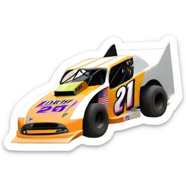 Dirt modified race car  sticker