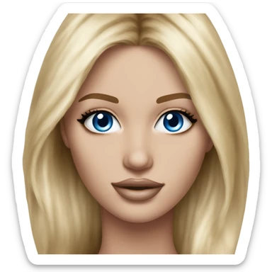 Realistic victoria secret model blonde blue eyes  sticker