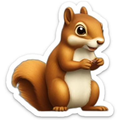 the winning squirrel stands on a pedestal sticker