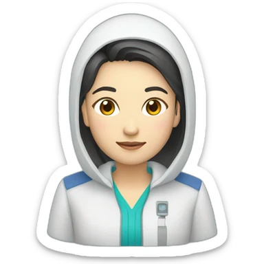 Information technology specialist Kazakh in national clothea sticker