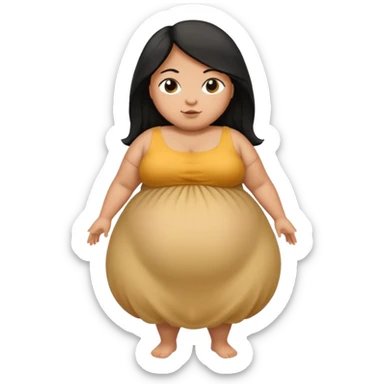  fat tan long half-white half-black hair nicki minaj with inflated belly sticker