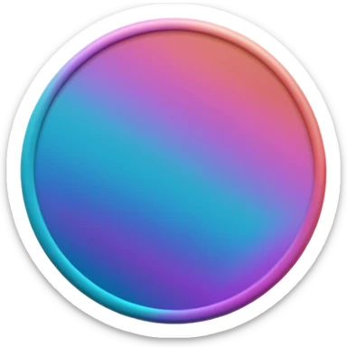 
coin color in in gradient of turquoise, blue, pink, purple, and coral metal texture
Rotate coin 125 degree  3d effect sticker