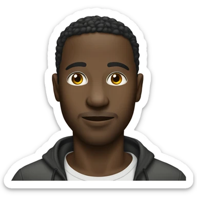 African man with short hair go tee  sticker