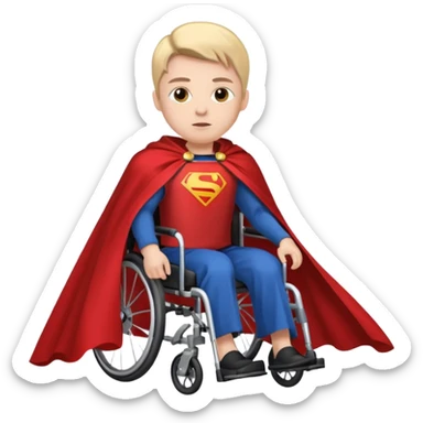Wheelchair with a cape like a superhero  sticker