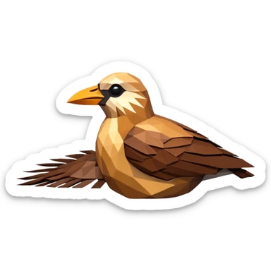 low poly bird died sticker