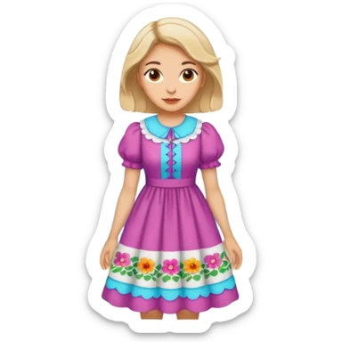 cottagecore colorful dress sticker
