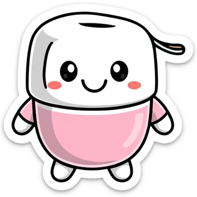cartoon sticker of a marshmallow with a happy face sticker