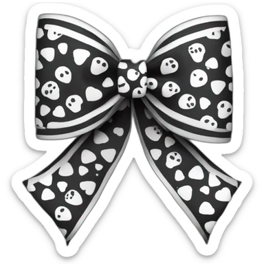 Black with skull pattern bow sticker