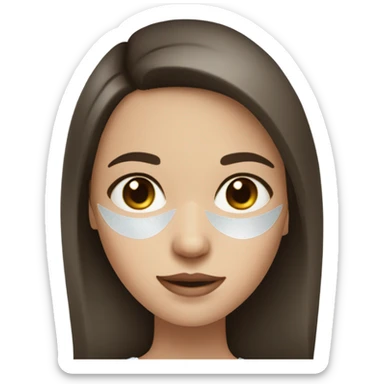 White  care on white freackles skin of a brunett blue eyes girl under eyes gel Gold eye patches sticker