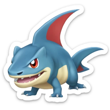 Sharpedo-Charmeleon-Gible-Larvitar-Fakémon Full Body sticker
