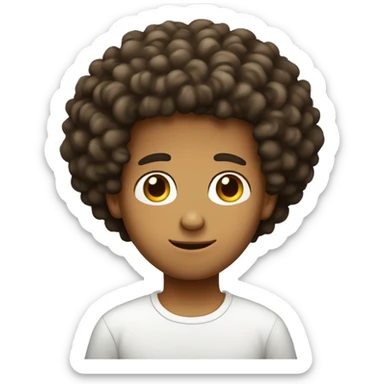 italian boy with curly afro tan and big head sticker