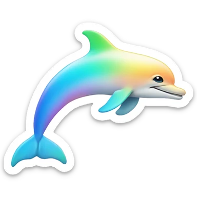 Iridescent pastel gradient dolphin sticker