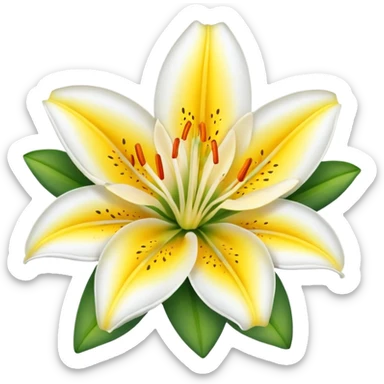 lily flower with eyes and smile no face sticker