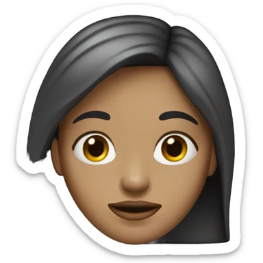 A girl with dark blonde hair, a big nose, full lips, and bony facial features. sticker