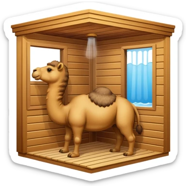 Camel in sauna hot sticker