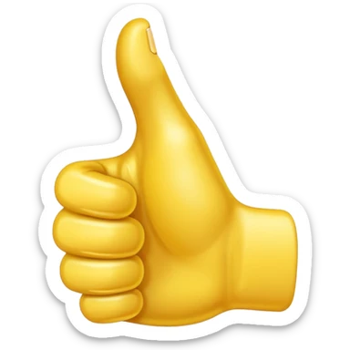 a thumbs up emoji with a thumb also pointing down attached below the pinky finger sticker