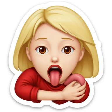 tongue out and strangle yourself sticker
