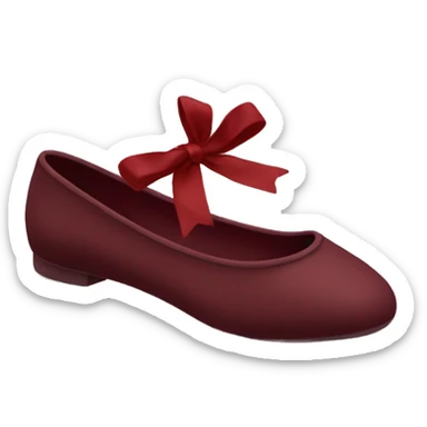Ballet flats in dark red with a dark red bow  sticker