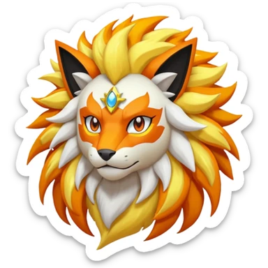 Pokemon legendary oragen and yellow solgaleo sticker