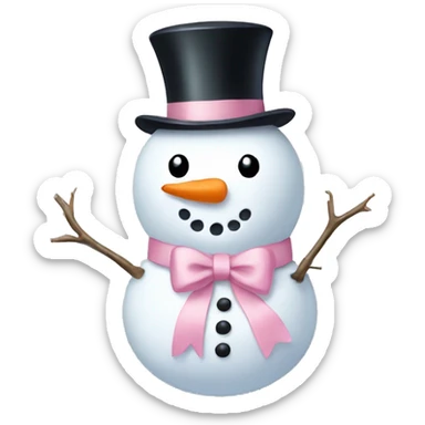 Snowman with a light pink bow sticker
