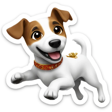 Happy new year Jack Russel dancing sticker