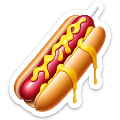 Melting neon ice cream hot dog  sticker