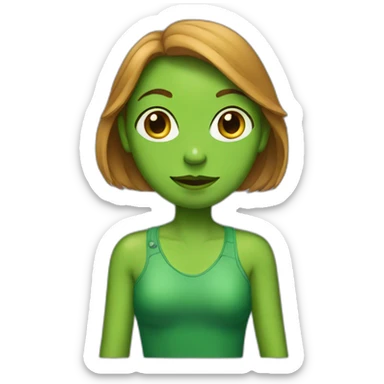 a-girl-similar-to-a-frog sticker