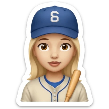 baseball hatted girl sticker