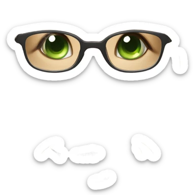 Brown light hair woman aux Green eyes with glasses Green eyes and White eurasier dog  sticker