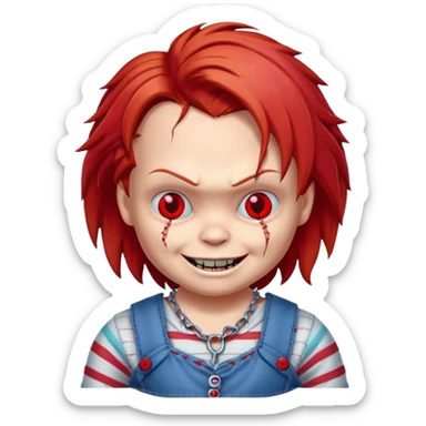 chucky horror icon neckless sticker