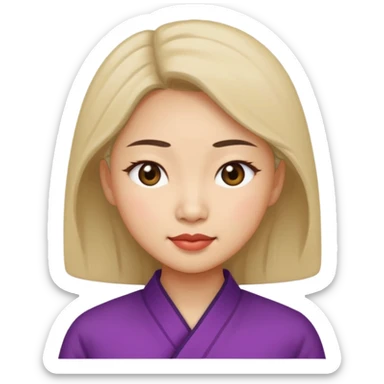 Asian Lady small eyes squinting sticker