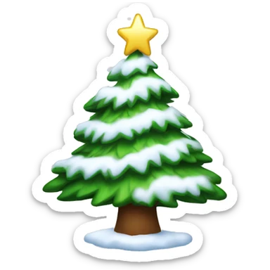 christmas tree with snow sticker