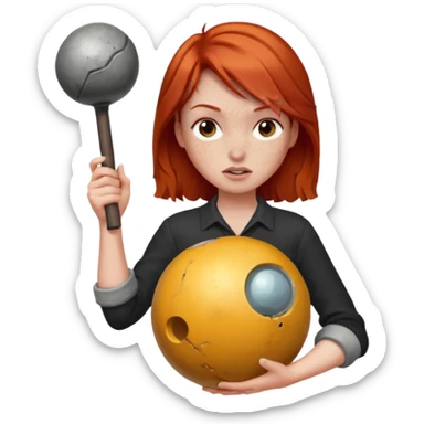 Redheaded wrecking ball sticker